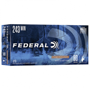 eral 243AS PowerShok 243 80 GR JSP 20 Rounds Ammo