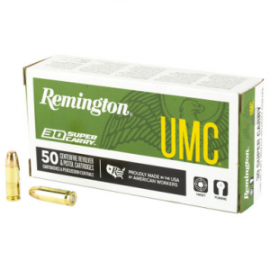 ington UMC .30 Super Carry Ammunition 100 Grain FMJ Projectile 50 Rounds Ammo