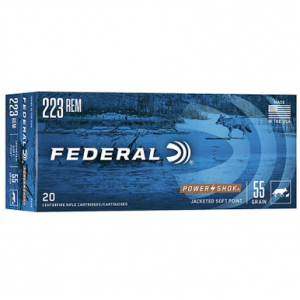 eral 223A PowerShok 223/5.56 NATO 55 GR JSP 20 Rounds Ammo