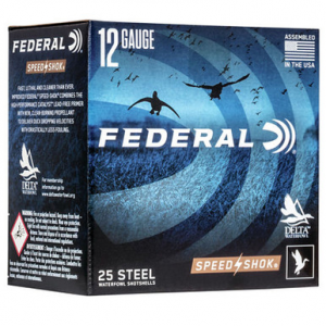 Federal WF1422 SpeedShok steel 12 Gauge 3" 1- 1/4 oz 2 Shot 25 Rounds