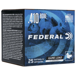 eral H41275 GameShok Upland 410 Gauge 2.5 1/2 Oz 7.5 Shot 25 Rounds Ammo