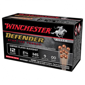 chester Defender 12 Gauge 2-3/4 9 Pellet 00 Buck 10 Rounds Ammo