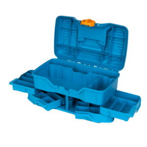 Flambeau NextGen 4/0 Medium Tackle Box Light Blue/ Yellow 4 Tray 23 Compartment