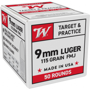 chester Target & Practice 9MM Luger 115 Grain Full Metal Jacket 50 Rnd Ammo