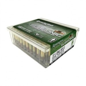 ington Subsonic Ammunition 22 Long Rifle 40 Grain Plated Lead Hollow Point 100 Rounds Ammo