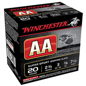 chester AASC207 AA SS 20 Gauge 2.75 7/8 Oz 7.5 Shot 25 Rounds Ammo