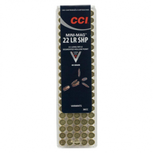  36CC CCI Mini Mag .22 LR 40gr Segmented 100 Rounds Ammo
