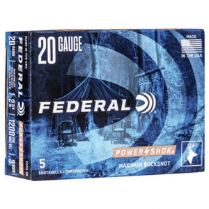eral F2033B Power-Shok 20 Gauge 2.75 20 Pellets 3 Buck Shot 5 Rounds Ammo