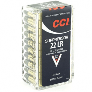  957 Small Game Suppressor 22LR 45 GR Lead HP 50 Rounds Ammo