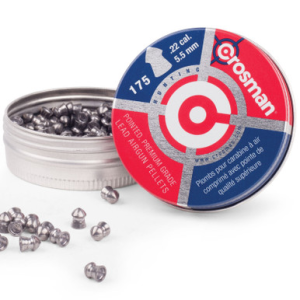 Crosman 00221 Airgun Pellets 22 Caliber 14.3 Grain Pointed Nose Tin of 175