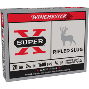 chester X20RSM5 SuperX Rifled Slug HP 20 Gauge 2.75 3/4 Oz 5 Rounds Ammo