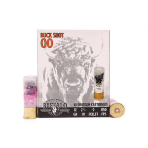 Buffalo Cartridge 12 Gauge 2 3/4 in 00 Buck Shot 10 Rounds