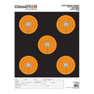 Champion ShotKeeper 5 Large Bullseye 11" x 16" Paper Target 12Pk 45555