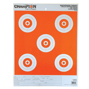 Champion Shotkeeper Targets 5-Bull White/Orange Large 12 Pack, 45559