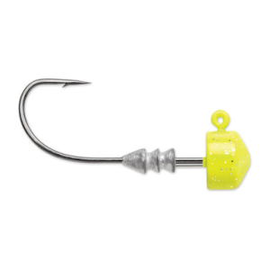 VMC Ned Rig Jig Head 4-pack Chartreuse Blue 1/4