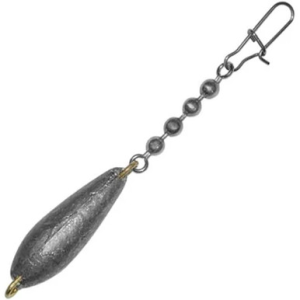 Bullet Weights Trolling Sinkers with Chain and Snap Black 1