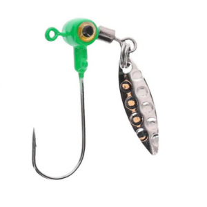STRIKE KING MR CRAPPIE SAUSAGE HEAD SPINS Lime Transparent Edge 1/8