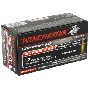 Winchester S17W25 Varmint 17 WSM 25 GR Poly Tip 50 Rounds