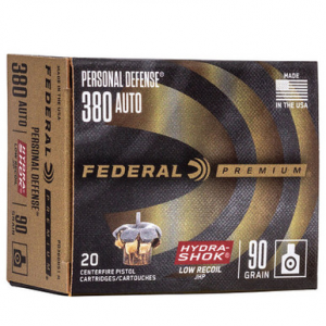 eral PD380HS1H PD 380 ACP 90 GR HS JHP 20 Rounds Ammo
