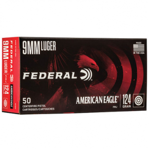 Federal AE9AP American Eagle 9mm 124 GR FMJ 50 Rounds