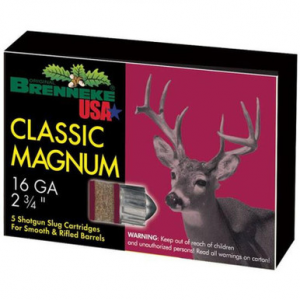 nneke SL-162CL Magnum Rifled Slug 16 Gauge 2.75 1oz 5 Rounds Ammo
