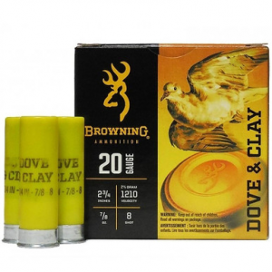 wning Dove & Clay 20 Gauge 2-3/4 7/8 Oz. #8 Shot 25 Rounds Ammo