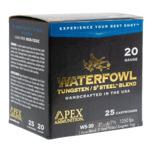 x Ammunition Waterfowl Tungsten/S3 Steel Blend 20ga. 3 1-1/8oz TSS Shot 25 Rounds Ammo