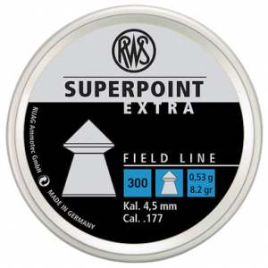 RWS Superpoint Air Gun Pellets 177 Caliber 8.2 Grain Spire Point Tin of 300
