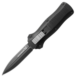 Benchmated Mini Infidel Black Aluminum OTF 3.1" Double-Edged Dagger Blade