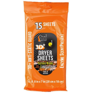 Dead Down Wind Scent Elimination Dryer Sheets Natural Woods Scent 15PK