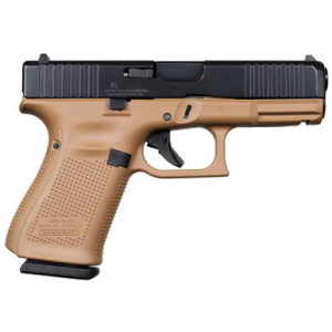 Glock 19 Gen 5 Fs 9Mm Pistol Black/Fde 4.02" 15 Rnd