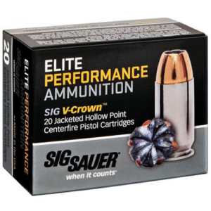 Sig Sauer E9mmA120 Elite VCrown 9mm 115 GR JHP 20 Rounds E9MMA1-20  Sauer E9mmA120 Elite VCrown 9mm 115 GR JHP 20 Rounds E9MMA1-20 Ammo
