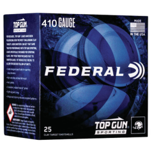Federal TGS412148 Top Gun 410 Gauge 2.75 1/2 Oz 8 Shot 25 Rounds eral TGS412148 Top Gun 410 Gauge 2.75 1/2 Oz 8 Shot 25 Rounds Ammo