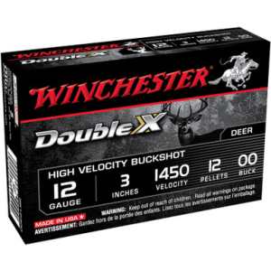Winchester SB12300 Double X HV 12 Gauge 3 12 Pellets 00 Buck Shot 5 Rounds chester SB12300 Double X HV 12 Gauge 3 12 Pellets 00 Buck Shot 5 Rounds Ammo