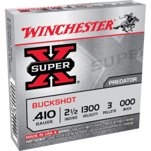 Winchester XB41000 SuperX 410 Gauge 2.5 3 Pellets 000 Buck Shot 5 Rounds chester XB41000 SuperX 410 Gauge 2.5 3 Pellets 000 Buck Shot 5 Rounds Ammo