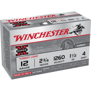 Winchester Super-X Turkey Ammunition 12 Gauge 2-3/4 1-1/2 Oz #4 Copper Plated Shot 10 Rounds chester Super-X Turkey Ammunition 12 Gauge 2-3/4 1-1/2 Oz #4 Copper Plated Shot 10 Rounds Ammo