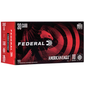 American Eagle .30 Carbine 110 GR FMJ Bullet 50 Rounds rican Eagle .30 Carbine 110 GR FMJ Bullet 50 Rounds Ammo