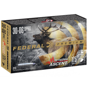 Federal P3006TA1 Premium 30-06 175 GR Terminal Ascent 20 Rounds eral P3006TA1 Premium 30-06 175 GR Terminal Ascent 20 Rounds Ammo