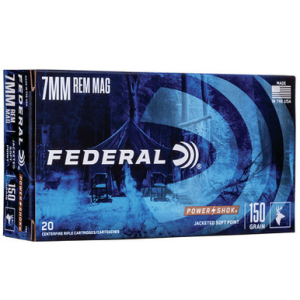 eral 7RA PowerShok 7mm Rem Mag 150 GR JSP 20 Rounds Ammo