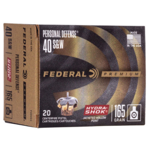 eral P40HS3 PD 40 S&W 165 GR HS JHP 20 Rounds Ammo