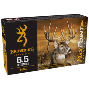 Browning MaxPoint 6.5 Creedmoor 140 Grain 20 Rounds wning MaxPoint 6.5 Creedmoor 140 Grain 20 Rounds Ammo