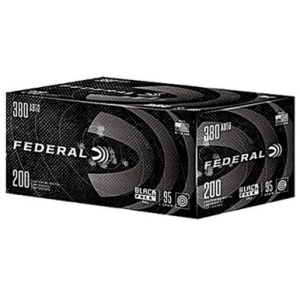 Federal C38095BP200 Black Pack 380 Auto Ammo 95 GR FMJ 200 Rounds eral C38095BP200 Black Pack 380 Auto 95 GR FMJ 200 Rounds Ammo