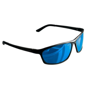 Alexander Metal Sportsman Polarized Sunglasses Jet Black Sapphire Blue