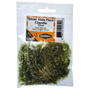 Semperfli Silver Tinsel Fleck 15mm Large Olive