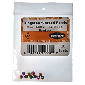 Semperfli Tungsten Slotted Beads 3.8mm (5/32 inch) Rainbow