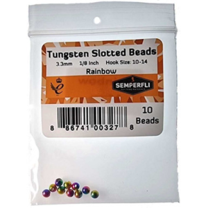 Semperfli Tungsten Slotted Beads 3.3mm (1/8 inch) Rainbow