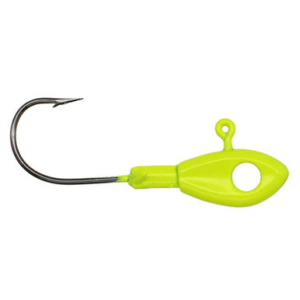 Leland's Lures Eye Hole Minnow Head Jig Head Chartreuse 1/16 oz.