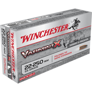 Winchester X22250P Varmint X 22-250 55 GR Poly Tip 20 Rounds chester X22250P Varmint X 22-250 55 GR Poly Tip 20 Rounds Ammo
