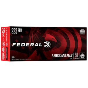 eral AE223G American Eagle Varmint & Predator 223Rem 50gr Jacketed Hollow Point 20 Per Box/25 Case Ammo