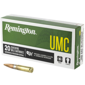 ington UMC Ammunition 300 AAC Blackout Open Tip Flat Base 20 Rounds Ammo